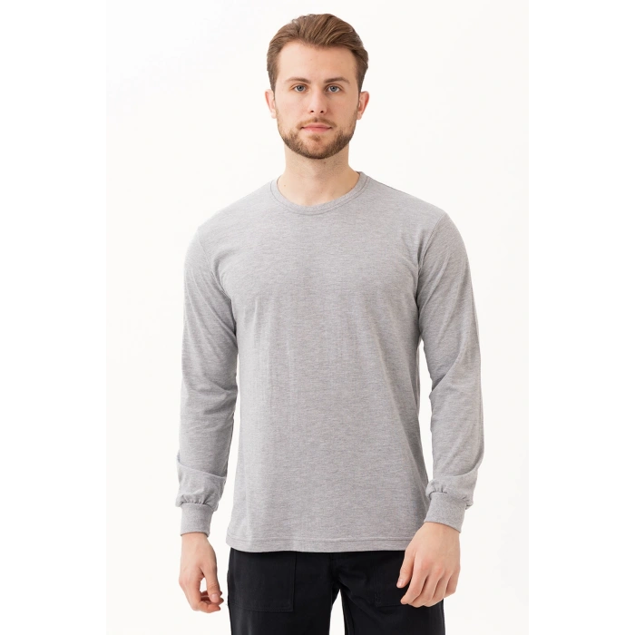 Gaura Gri Uzun Kollu Basic T-shirt | Rahat Ve Şık Tasarım | Günlük Kombinler İçin İdeal