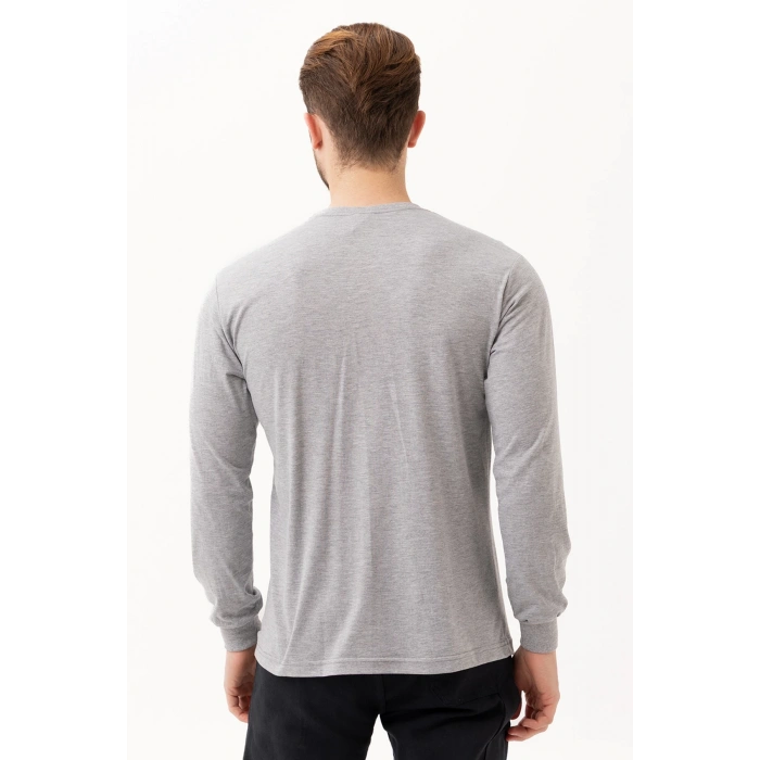 Gaura Gri Uzun Kollu Basic T-shirt | Rahat Ve Şık Tasarım | Günlük Kombinler İçin İdeal