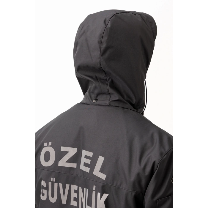 Güvenlik Kıyafeti Km Kaban Soğuk Havalara Dayanıklı Reflektörlü Kışlık Mont Modeli