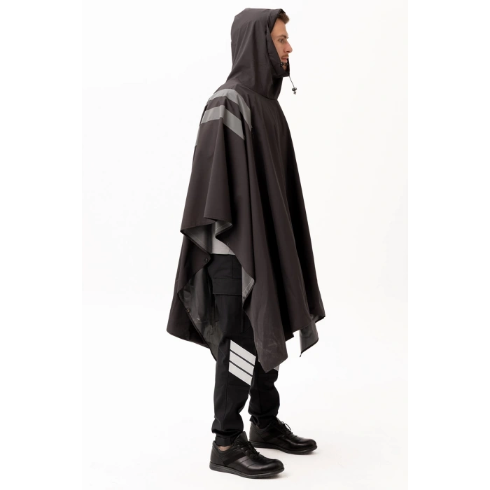 Güvenlik Kıyafeti Km Panço Su Geçirmez Reflektörlü Yağmurluk Kapüşonlu Korumalı Model