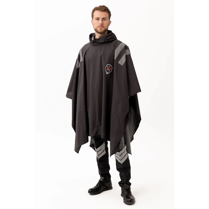 Güvenlik Kıyafeti Km Panço Su Geçirmez Reflektörlü Yağmurluk Kapüşonlu Korumalı Model