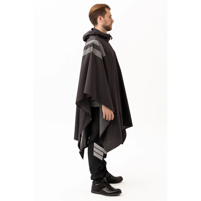 Güvenlik Kıyafeti Km Panço Su Geçirmez Reflektörlü Yağmurluk Kapüşonlu Korumalı Model