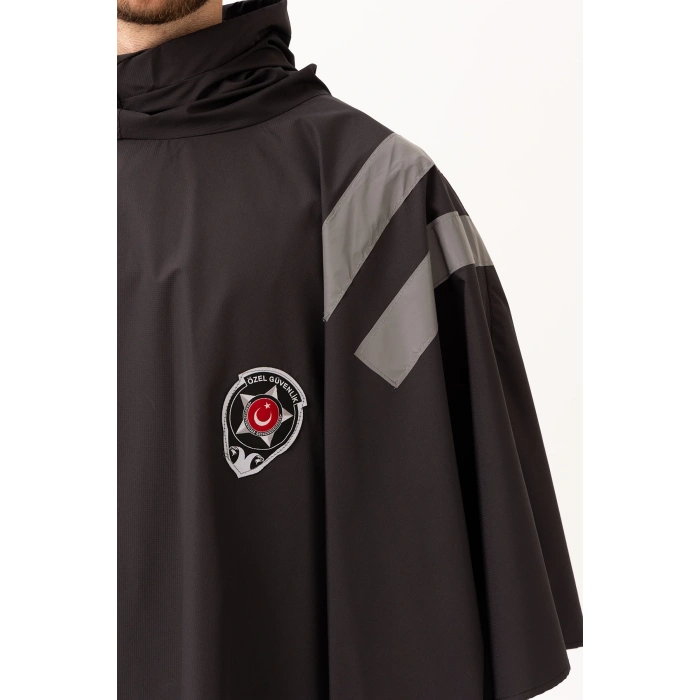 Güvenlik Kıyafeti Km Panço Su Geçirmez Reflektörlü Yağmurluk Kapüşonlu Korumalı Model