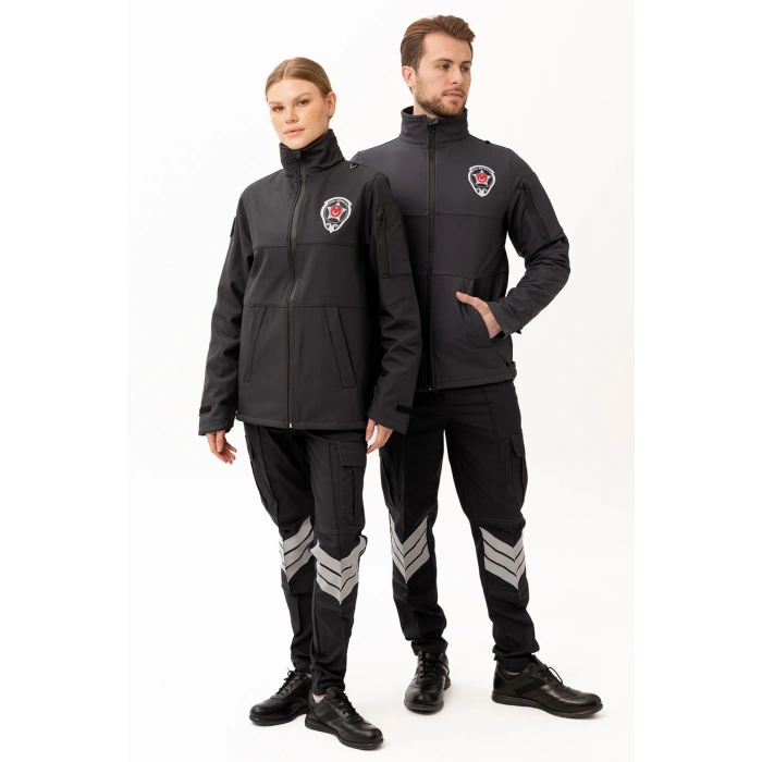 Güvenlik Kıyafetleri Km-softshell Mont Su Ve Rüzgar Geçirmez, Nefes Alabilen Özel Güvenlik Montu