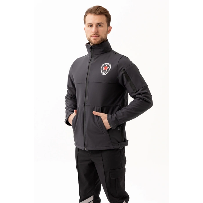 Güvenlik Kıyafetleri Km-softshell Mont Su Ve Rüzgar Geçirmez, Nefes Alabilen Özel Güvenlik Montu