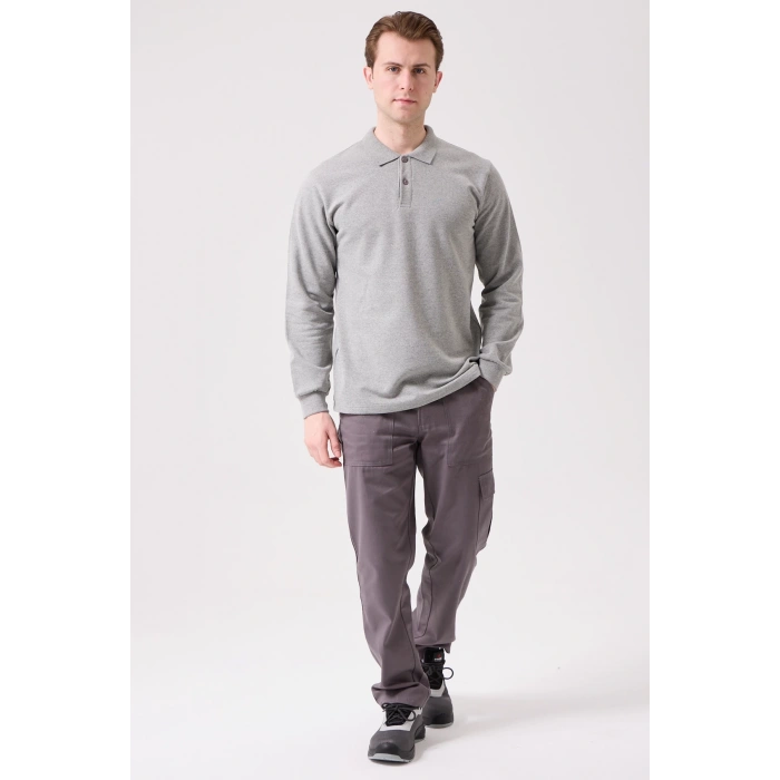 Herba Polo Sweat Erkek Uzun Kollu Pamuklu Sweatshirt İş Ve Günlük Kullanım İçin