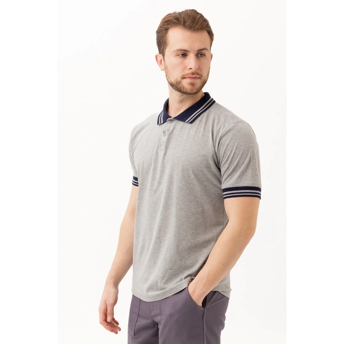 Hornet Polo Tişört - Şeritli Yaka Ve Kol Detaylı Erkek Polo Tişört Şık Tasarım