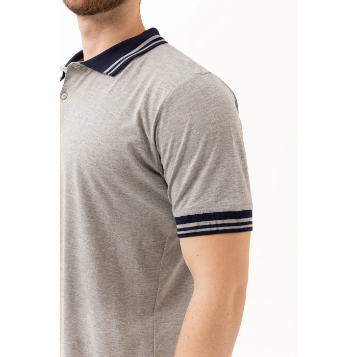 Hornet Polo Tişört - Şeritli Yaka Ve Kol Detaylı Erkek Polo Tişört Şık Tasarım