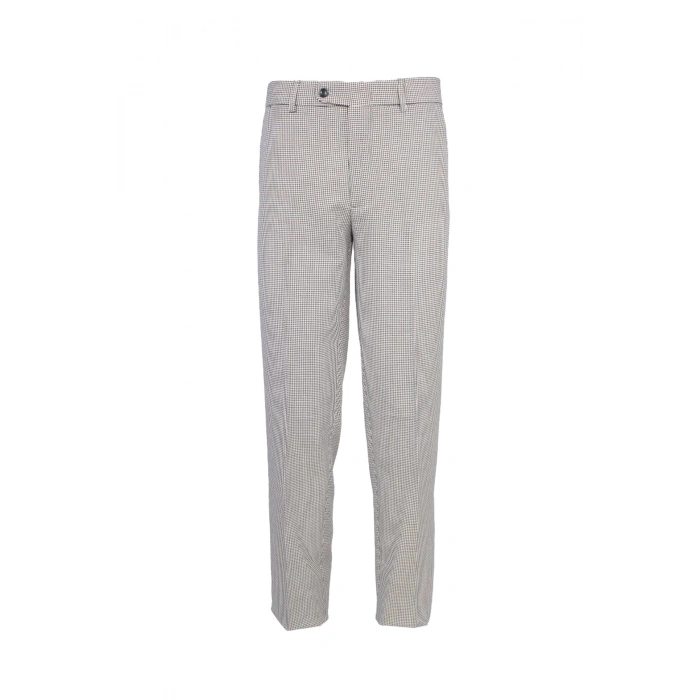 Kazayağı Desenli Klasik Flato Cepli Erkek Pantolon İş Ve Genel Kullanım