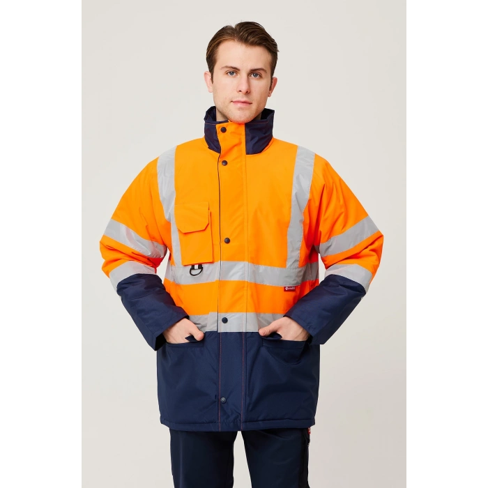 Linum Reflektörlü İş Güvenliği Parkası - Su Ve Rüzgar Geçirmez, Yüksek Görünürlüklü Kışlık Mont