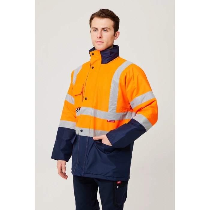 Linum Reflektörlü İş Güvenliği Parkası - Su Ve Rüzgar Geçirmez, Yüksek Görünürlüklü Kışlık Mont