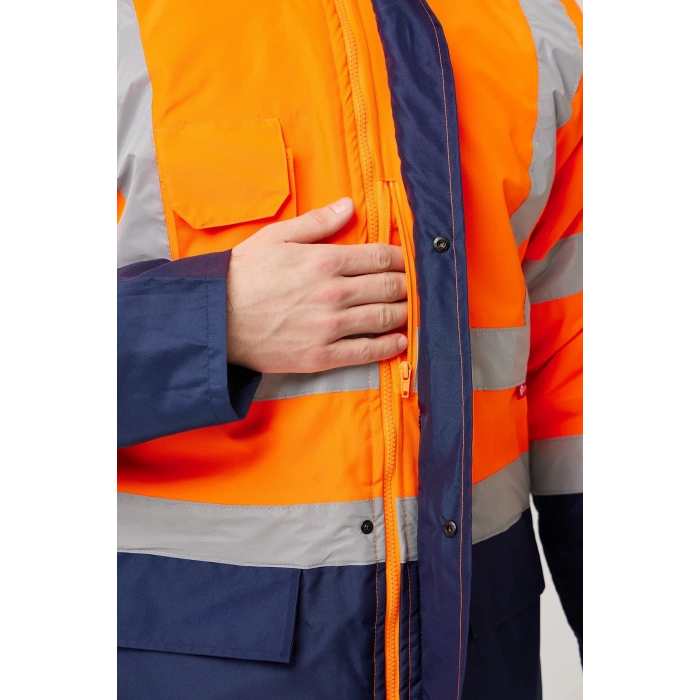 Linum Reflektörlü İş Güvenliği Parkası - Su Ve Rüzgar Geçirmez, Yüksek Görünürlüklü Kışlık Mont
