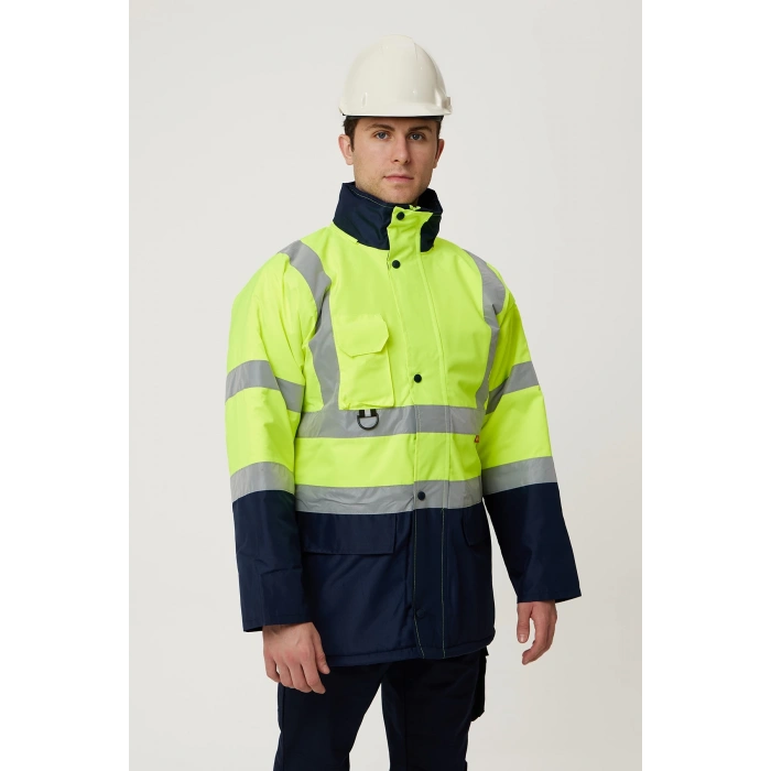 Linum Reflektörlü İş Güvenliği Parkası - Su Ve Rüzgar Geçirmez, Yüksek Görünürlüklü Kışlık Mont