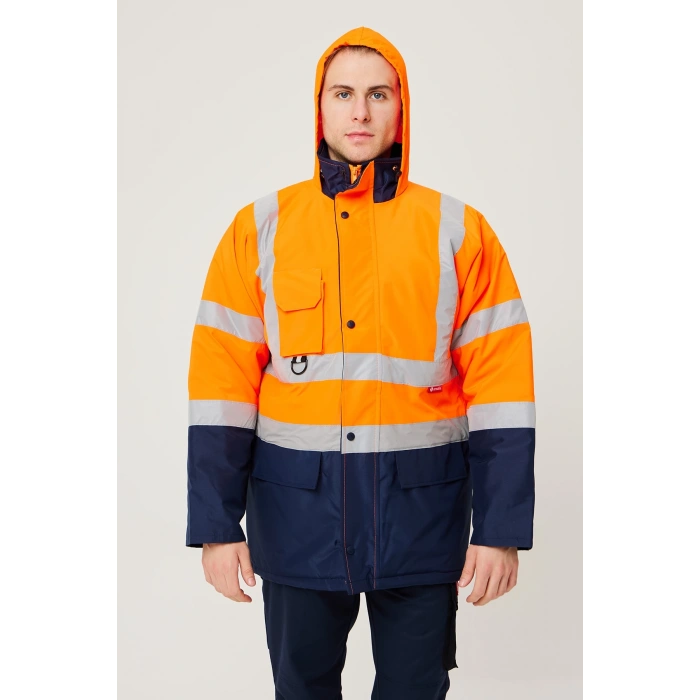 Linum Reflektörlü İş Güvenliği Parkası - Su Ve Rüzgar Geçirmez, Yüksek Görünürlüklü Kışlık Mont