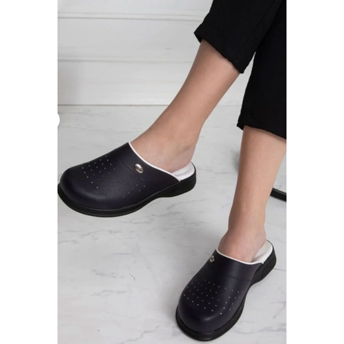 Magiacomfort Mg-3001 Lacivert Yarım Yakasız Sabo Terlik Ortopedik Rahat Kullanım