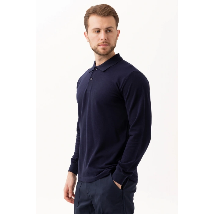 Padus %100 Pamuk Polo Yaka Uzun Kollu T-shirt Şık Ve Konforlu İş Ve Genel Kullanım
