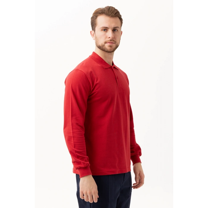 Padus %100 Pamuk Polo Yaka Uzun Kollu T-shirt Şık Ve Konforlu İş Ve Genel Kullanım