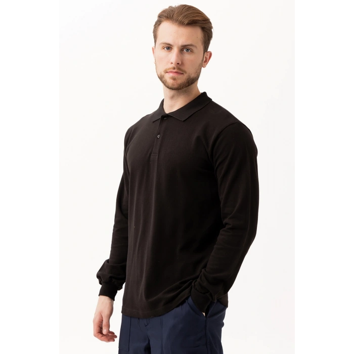 Padus %100 Pamuk Polo Yaka Uzun Kollu T-shirt Şık Ve Konforlu İş Ve Genel Kullanım