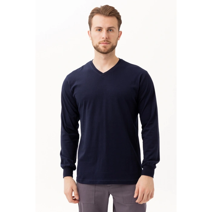 Padus V Yaka Uzun Kollu T-shirt - Rahat Kesim, Günlük Ve İş Kullanımı İçin