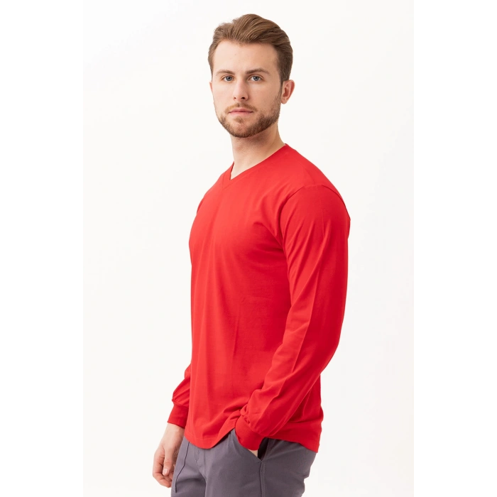 Padus V Yaka Uzun Kollu T-shirt - Rahat Kesim, Günlük Ve İş Kullanımı İçin
