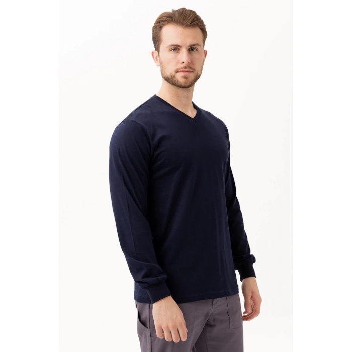 Padus V Yaka Uzun Kollu T-shirt - Rahat Kesim, Günlük Ve İş Kullanımı İçin