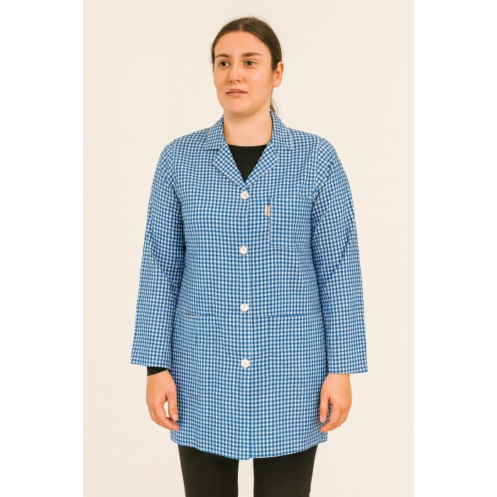 Pötikare Desenli Uzun Kollu Kadın Çalışma Önlüğü – Rahat, Dayanıklı Ve Şık Model