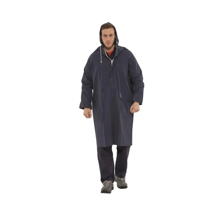 Pvc Su Geçirmez Dikişsiz Astarlı İthal Uzun Yağmurluk Kapüşonlu Ve Hafif Tasarım