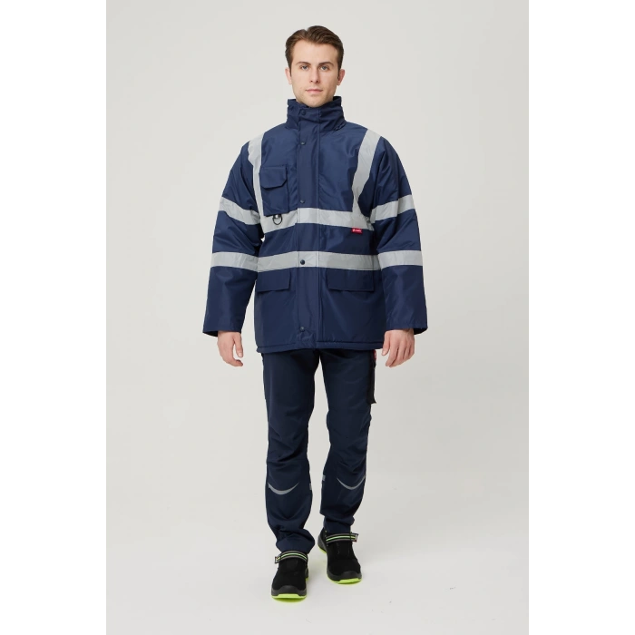 Salix Oxford Reflektörlü İş Güvenliği Parkası - Su Ve Rüzgar Geçirmez, Soğuk Havalara Dayanıklı Mont