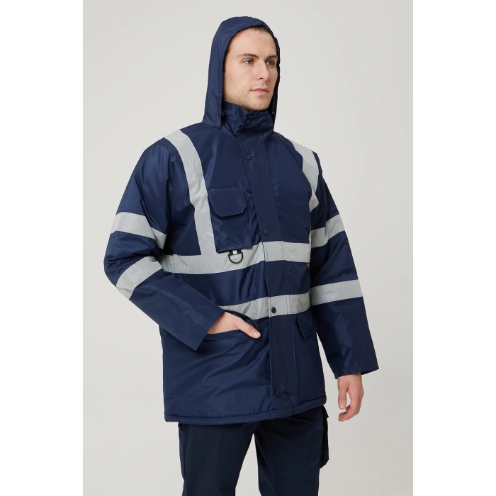 Salix Oxford Reflektörlü İş Güvenliği Parkası - Su Ve Rüzgar Geçirmez, Soğuk Havalara Dayanıklı Mont