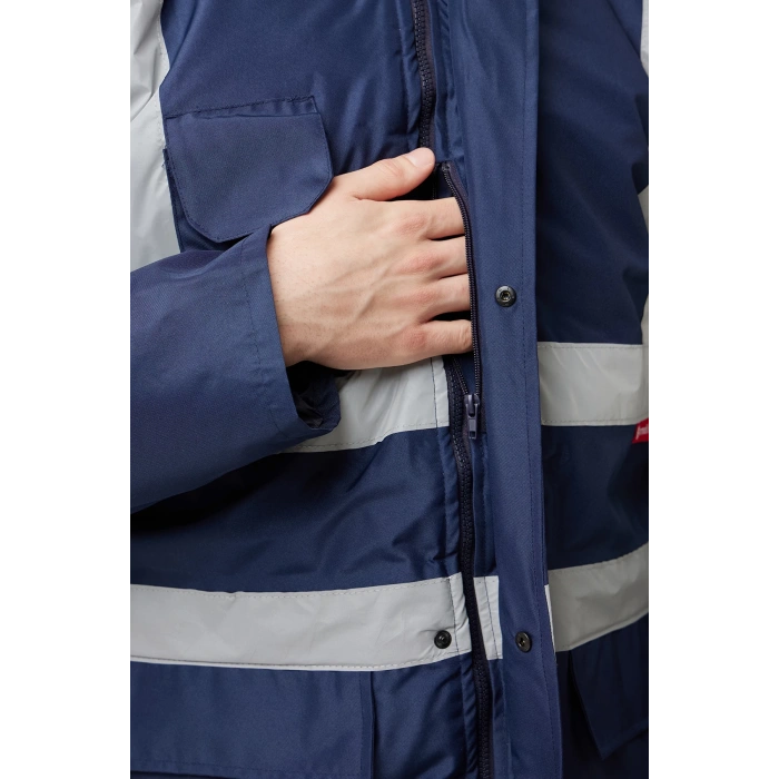 Salix Oxford Reflektörlü İş Güvenliği Parkası - Su Ve Rüzgar Geçirmez, Soğuk Havalara Dayanıklı Mont