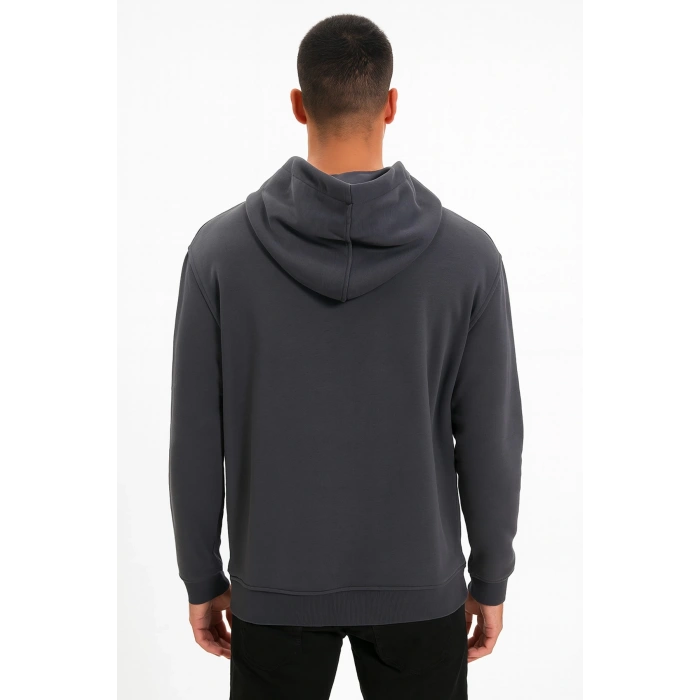 Sanfords Erkek Kordonsuz Kapüşonlu Sweatshirt Hoodie Regular Fit Kanguru Cepli