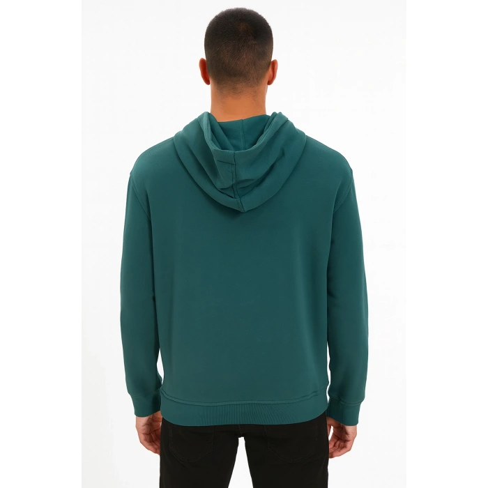 Sanfords Erkek Kordonsuz Kapüşonlu Sweatshirt Hoodie Regular Fit Kanguru Cepli
