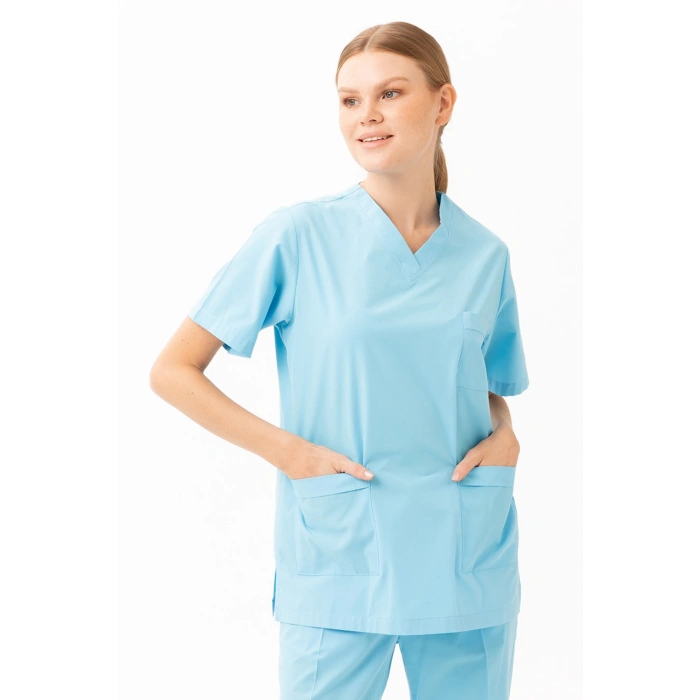 Santolina V Yaka Üniforma - Doktor, Hemşire, Sağlık Çalışanları İçin Rahat Ve Dayanıklı Scrubs