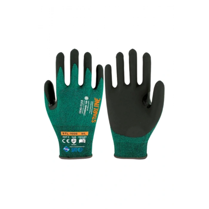 Starline Stl-1008 Kesilmeye Dirençli İş Eldiveni Yüksek Koruma Sağlayan Kaymaz Nitril Kaplamalı