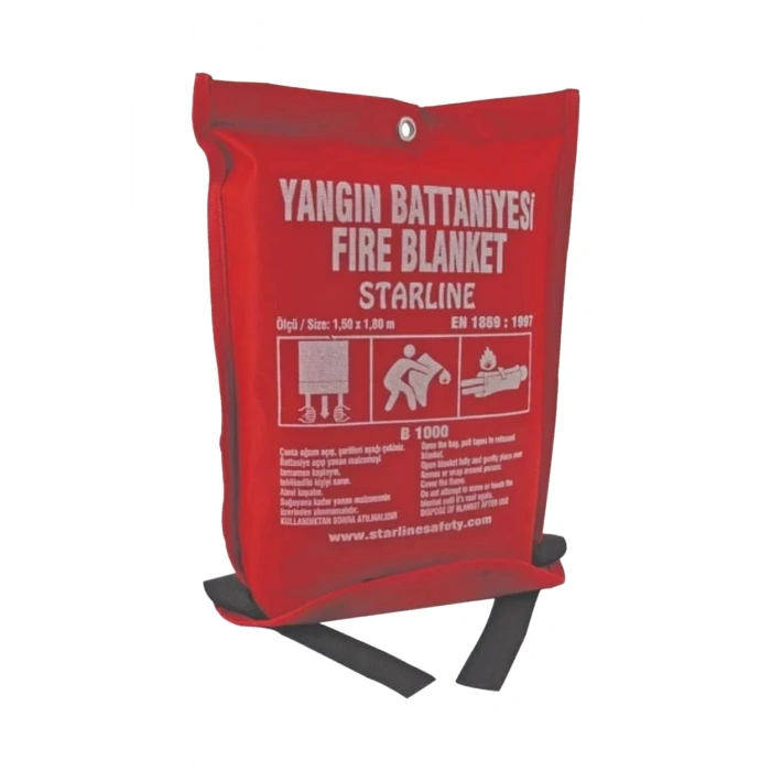 Starline Yangın Battaniyesi 150x180 Cm En 1869:1997 Sertifikalı Isıya Dayanıklı Acil Durum Güvenlik Ürünü