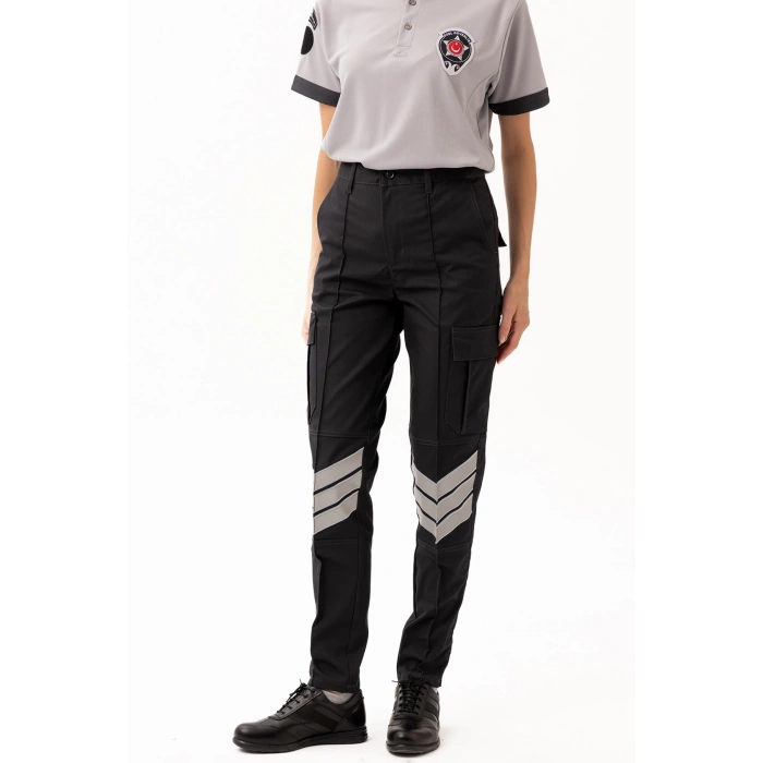 Unisex Güvenlik Kıyafeti Km Pantolon Reflektörlü Cepli Dayanıklı Kumaş Özel Güvenlik Personel Pantolonu