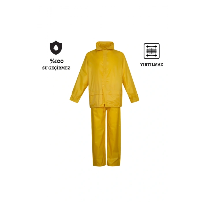 Sarı İmperteks Yağmurluk Takım – Ceket + Pantolon, Su & Rüzgar Geçirmez