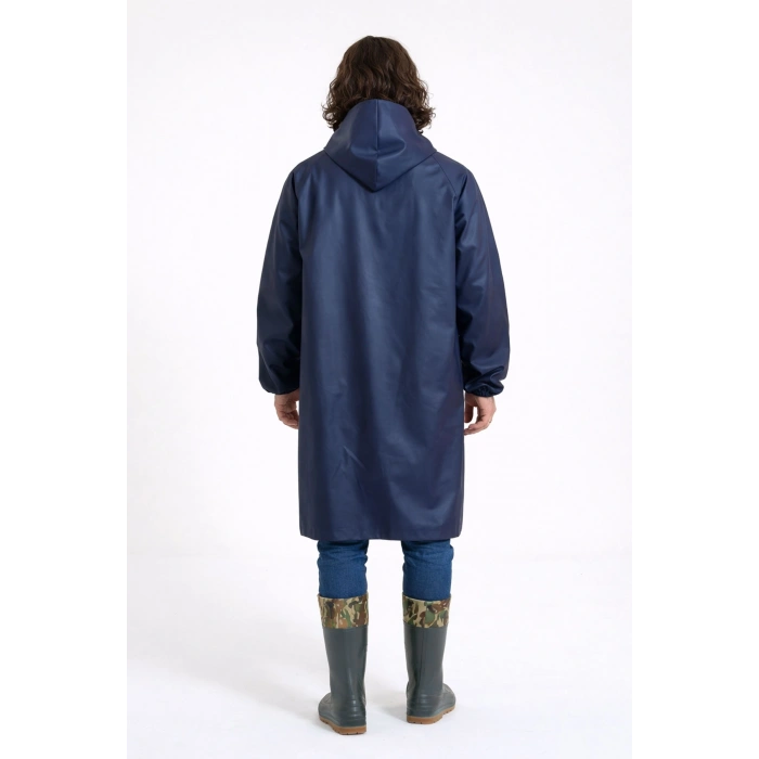 Yerli Diz Altı Pardesü - Pvc Y-7600 Lacivert