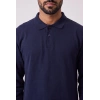 Erkek Pamuklu Polo Yaka Sweatshirt - Lacivert