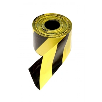 500 Metre Sarı Siyah Emniyet Şeridi Dayanıklı Uyarı Ve Güvenlik Bandı