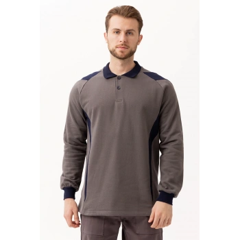 Flora Polo Yaka Sweatshirt - Uzun Kollu, Rahat Kesim, Pamuklu, Günlük Ve İş Kullanımı İçin