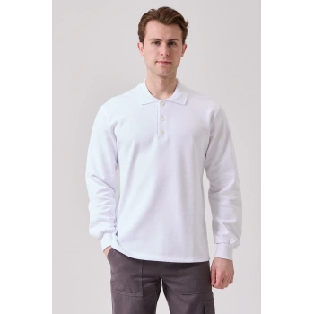 Galanthus Polo Sweat Erkek Uzun Kollu Pamuklu Sweatshirt İş Ve Günlük Kullanım İçin