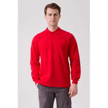 Galanthus Polo Sweat Erkek Uzun Kollu Pamuklu Sweatshirt İş Ve Günlük Kullanım İçin