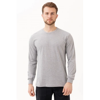 Gaura Gri Uzun Kollu Basic T-shirt | Rahat Ve Şık Tasarım | Günlük Kombinler İçin İdeal