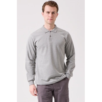Herba Polo Sweat Erkek Uzun Kollu Pamuklu Sweatshirt İş Ve Günlük Kullanım İçin