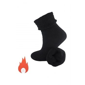 Kışlık Kalın Tabanlı Havlu Yünlü Sıcak Tutucu Çorap