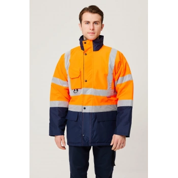 Linum Reflektörlü İş Güvenliği Parkası - Su Ve Rüzgar Geçirmez, Yüksek Görünürlüklü Kışlık Mont