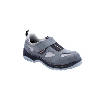 Mekap 158 Jüpiter O1 Süet Deri Çeliksiz Hafif Antistatik Gri İş Ayakkabısı Kaymaz Tabanlı Model