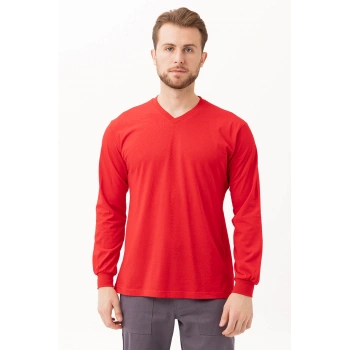 Padus V Yaka Uzun Kollu T-shirt - Rahat Kesim, Günlük Ve İş Kullanımı İçin