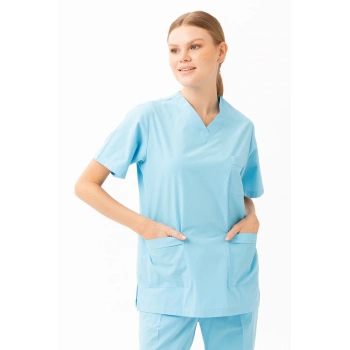 Santolina V Yaka Üniforma - Doktor, Hemşire, Sağlık Çalışanları İçin Rahat Ve Dayanıklı Scrubs